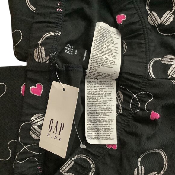Gap Kids Girls Black Leggings Headphones Hearts Print XXL 14-16 Cotton Blend NWT - Picture 4 of 8